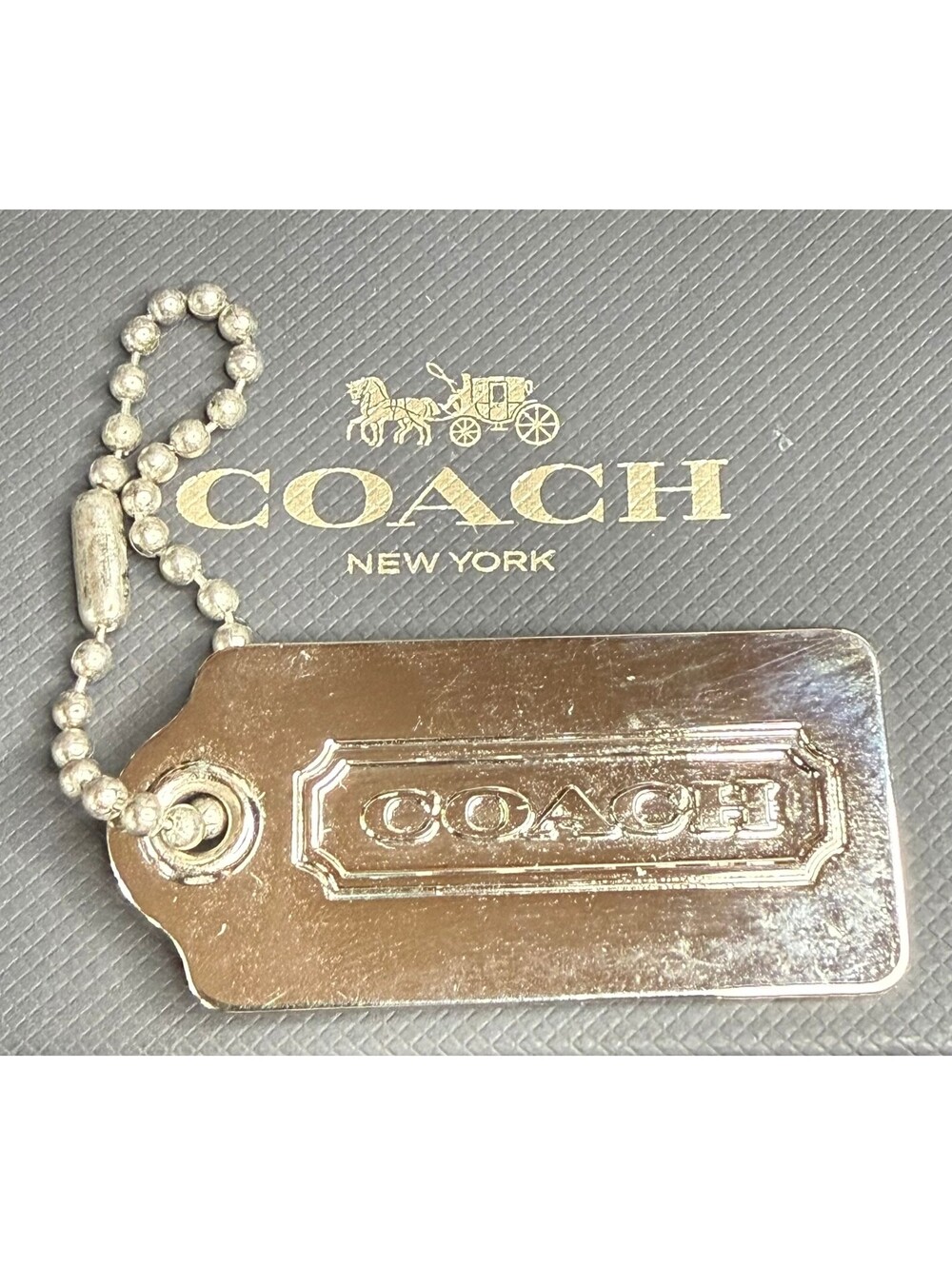 Coach Metal Hangtag - Silver (2.25")